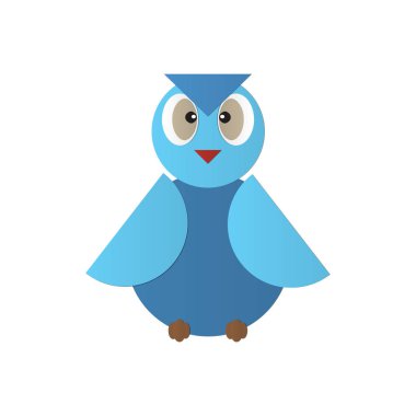 Şirin mavi baykuş vektör simgesi illüstrasyon geomatic tasarım için senin, logo, web sitesi, sosyal medya, mobil uygulaması, illüstrasyon