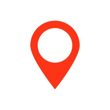 Kırmızı harita işaretleyici vektör simgesi konumu. Web sitenizin tasarımı, logosu, uygulaması ve Ui için GPS konumu simgesi navigasyonu.