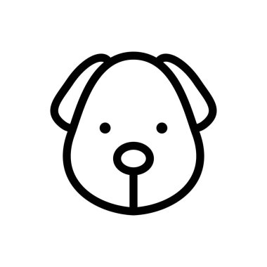 Köpek kafası ana hatlı vektör simgesi beyaz arkaplan üzerinde grafik tasarımı, logo, web sitesi, sosyal medya, mobil uygulama, ui illüstrasyon
