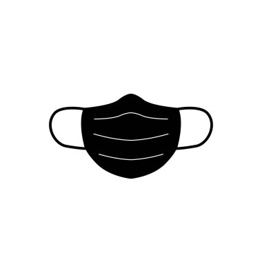 Tıbbi maske vektör simgesi beyaz arkaplanda grafik tasarımı, logo, web sitesi, sosyal medya, mobil uygulama, ui illüstrasyon için izole