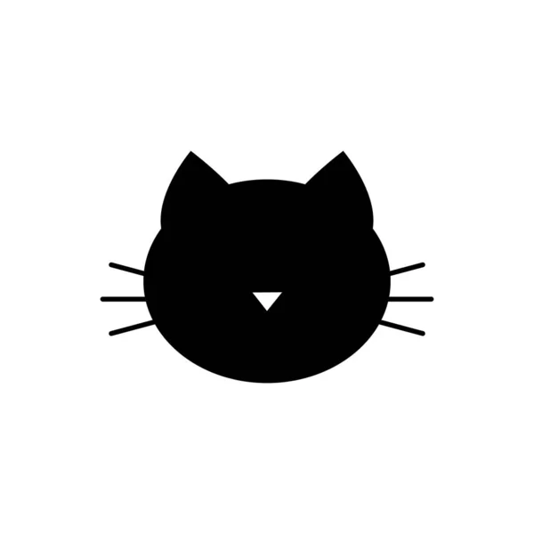 Cat Head Vector Icon Isolate White Background Graphic Design Logo — Stock Vector