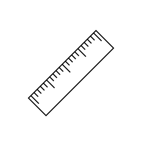 Règle Icône Vecteur Contour Sur Fond Blanc Concept Éducation Pour — Image vectorielle