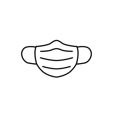 Tıbbi maske ana hatları simgesi vektörü beyaz arkaplan üzerinde grafik tasarımı, logo, web sitesi, sosyal medya, mobil uygulama, ui illüstrasyon