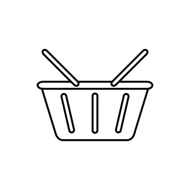 Alışveriş sepeti tasarımı, logo, bilgi grafiği ve UI için ikon vektörü. resimleme