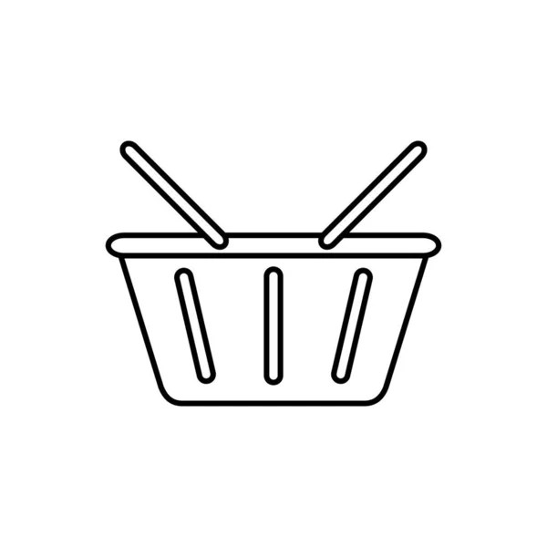 Winkelwagen Overzicht Pictogram Vector Voor Web Design Logo Infographic Illustratie — Stockvector