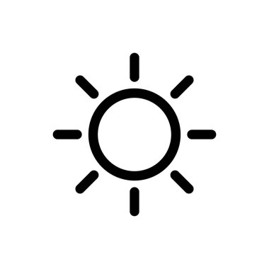 Web tasarım, logo, UI için güneş simgesi vektörü. resimleme
