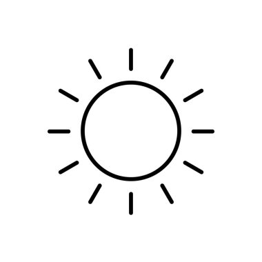 Web tasarım, logo, UI için güneş simgesi vektörü. resimleme