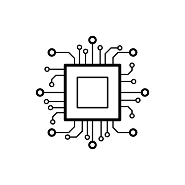 Ícone Vetor Chip Processador Para Design Gráfico Logotipo Site Mídia — Vetor de Stock
