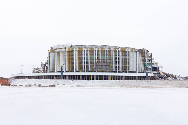 Ruined building SKK Peterburgsky. Saint Petersburg Sports and Co