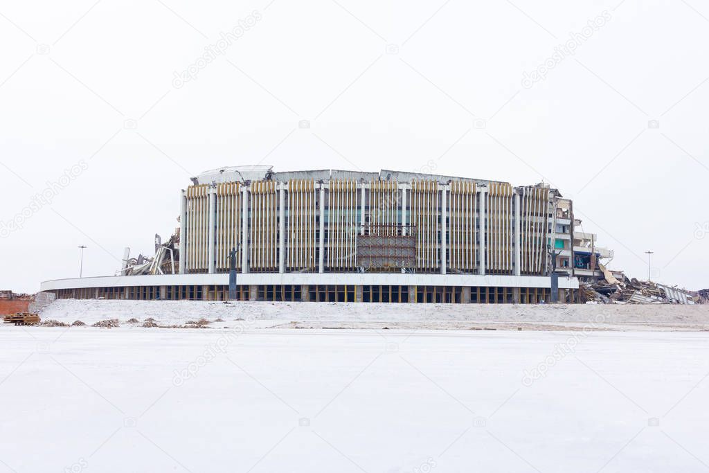 Ruined building SKK Peterburgsky. Saint Petersburg Sports and Co