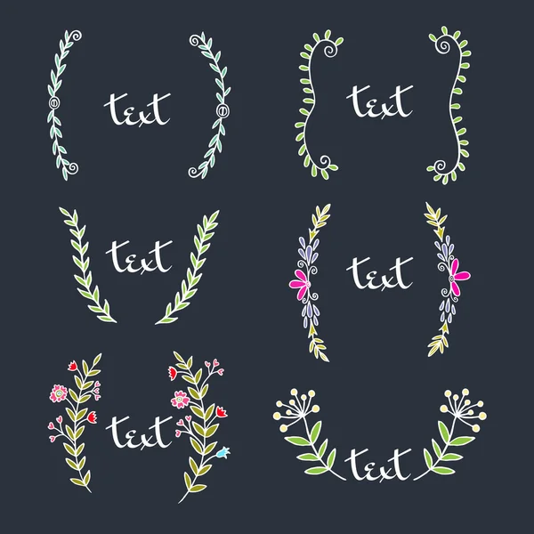 レトロなスタイルのロマンティックな花セット — ストックベクタ