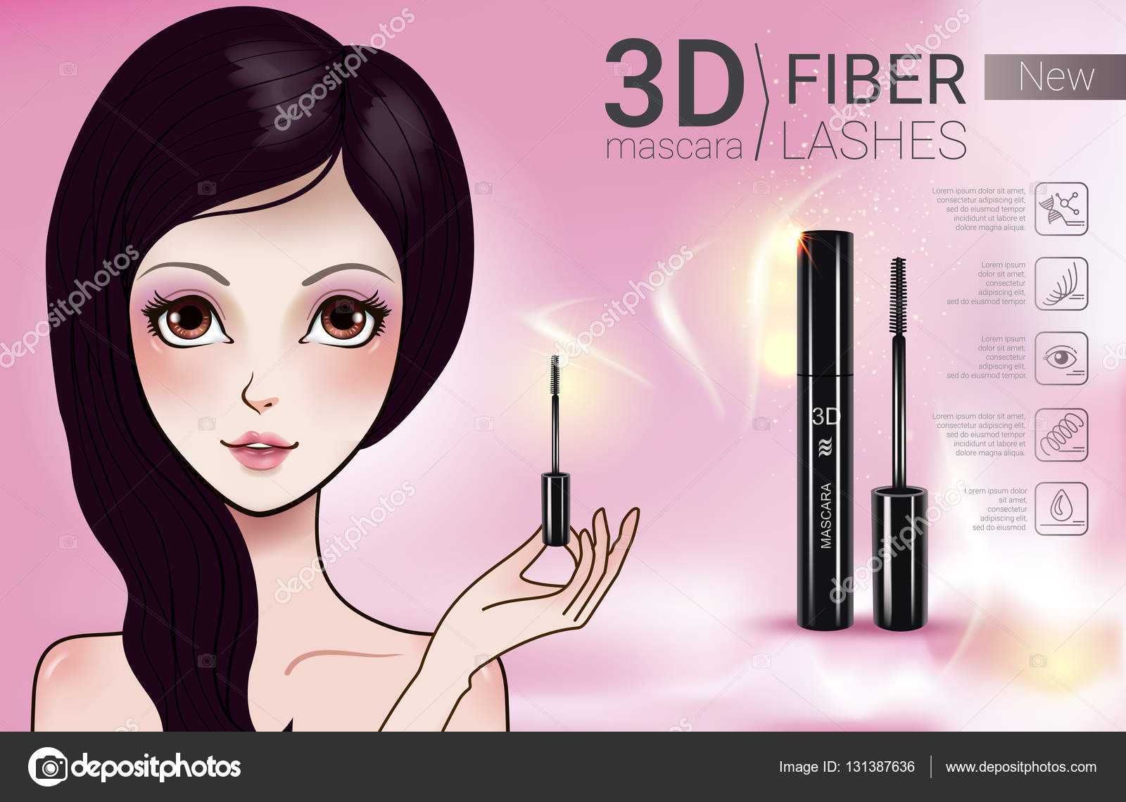 Vector Illustration With Manga Style Girl And Mascara Stock Vector C Ant Art 131387636