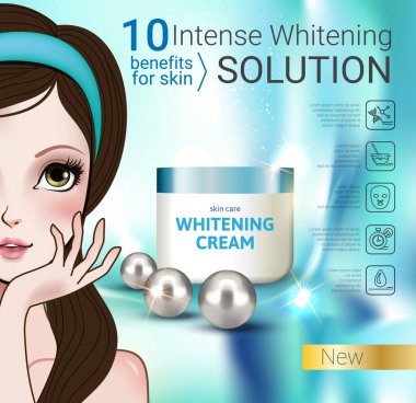 Vektör çizim Manga tarzı kız ve krem konteyner ile.