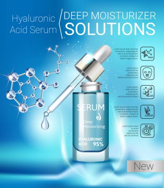 Hyaluronik asit Serum ile vektör çizim