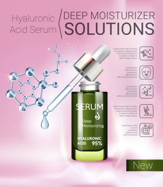 Hyaluronik asit Serum ile vektör çizim