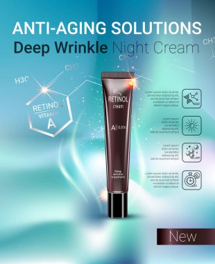 Vektör çizim Retinol krem tuplü.