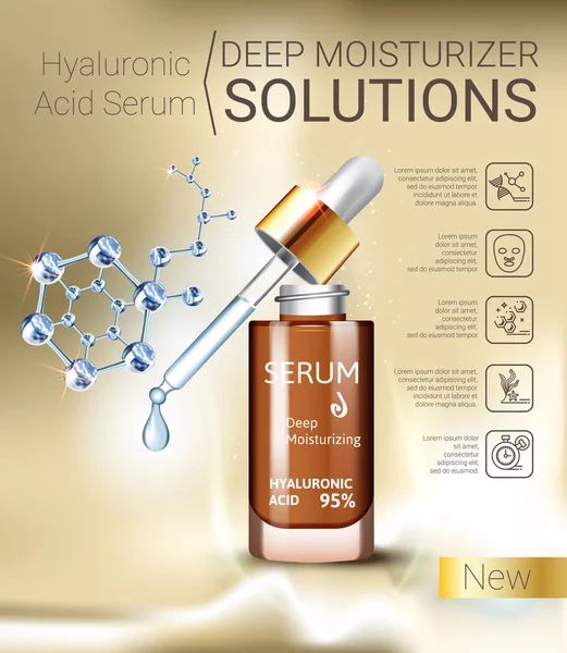 Hyaluronik asit Serum ile vektör çizim