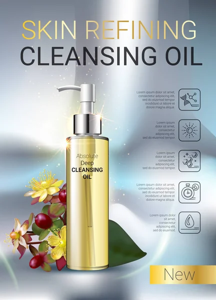Deep Cleansing Oil ads. — Stock Vector