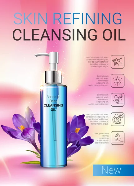 Deep Cleansing Oil annonser. — Stock vektor