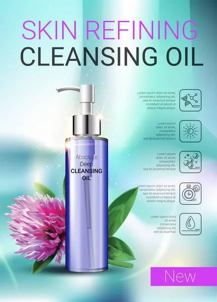 Deep Cleansing Oil annonser. — Stock vektor