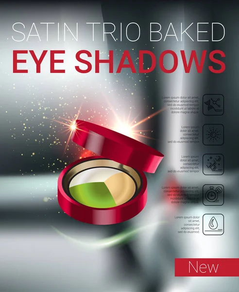 Ilustração vetorial com paleta de cores definida com sombras de olhos . —  Vetores de Stock