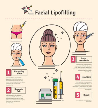 Vektör Illustrated ile kozmetik yüz lipofilling ayarla