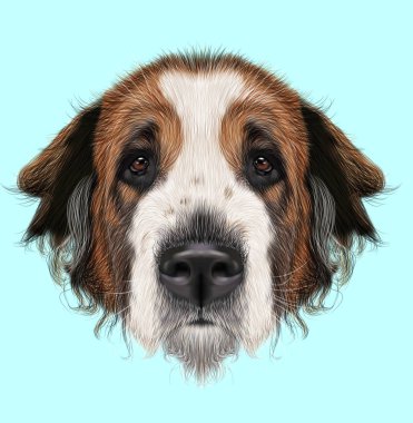 Resimli portre Moskova bekçi köpeği