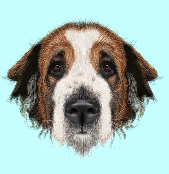 Ilustrovaný portrét Moskevský strážní pes pes — Stock fotografie