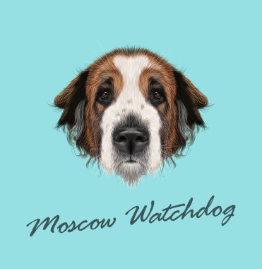 Vektör portre Moskova bekçi köpek resimli