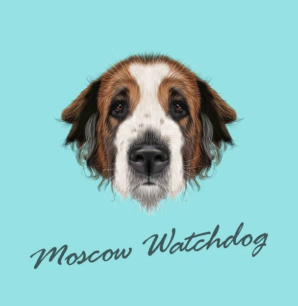 Vector illustrated Portrait of Moscow Watchdog — стоковый вектор