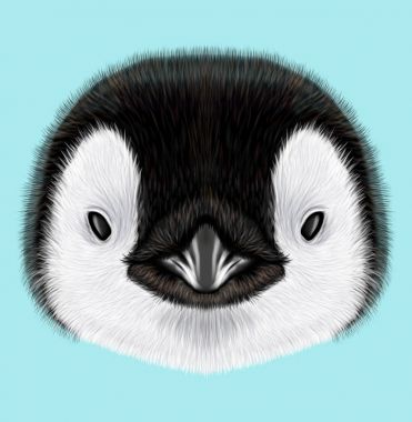 İmparator penguen piliç resimli portresi