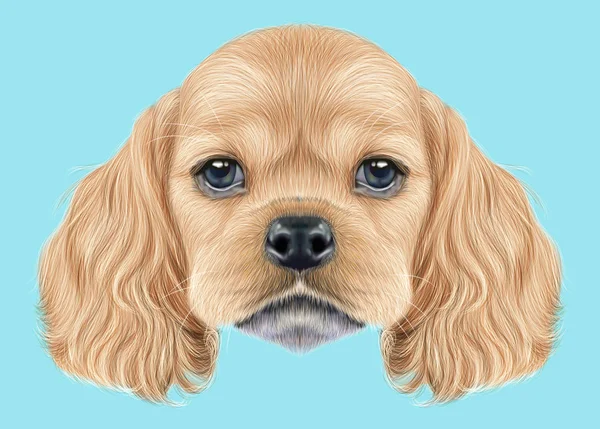 Illustrerade porträtt av amerikansk Cocker Spaniel valp — Stockfoto