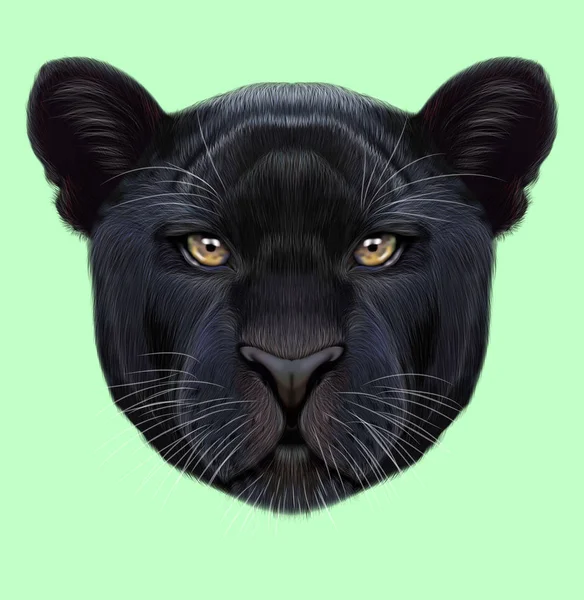 Illustrated portrait of Black panther — Stock Photo, Image