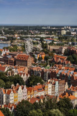 Gdansk Eski Kasabası 'nın hava görüntüsü 