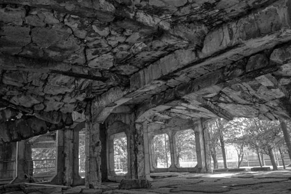 Interior Novos Quartéis Arruinados Depósito Trânsito Militar Westerplatte Onde Ataque — Fotografia de Stock