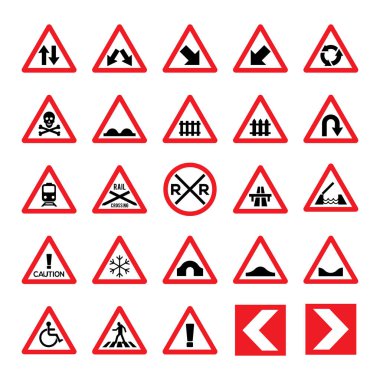 Trafik işaretleri simge seti