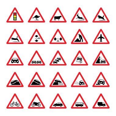 Trafik işaretleri simge seti