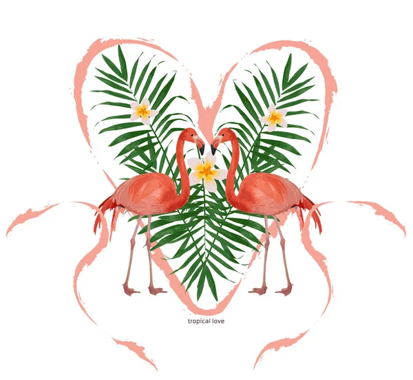 Tropikal aşk flamingolar