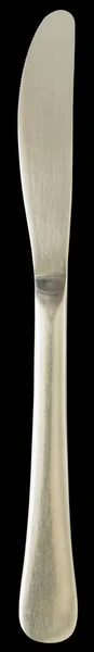 Edelstahl-Dinnermesser isoliert auf schwarzem Hintergrund — Stockfoto