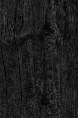 Eski düğümlü ahşap çürümüş kırık ağartılmış ve lekeli kömür siyah Grunge doku yıpranmış