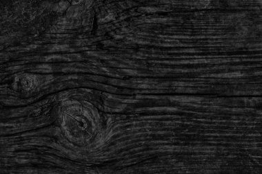 Eski düğümlü ahşap çürümüş kırık ağartılmış ve lekeli kömür siyah Grunge doku yıpranmış