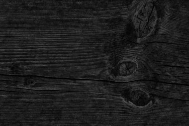 Eski düğümlü ahşap çürümüş kırık ağartılmış ve lekeli kömür siyah Grunge doku yıpranmış