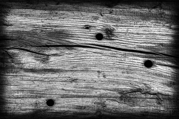 오래 된 매듭이 나무 썩은 풍 화 금이 표백 하 고 얼룩진된 어두운 회색 Vignetted Grunge 텍스처 — 스톡 사진