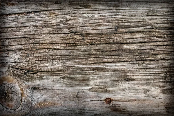 오래 된 매듭이 나무 썩은 금이 Vignetted Grunge 텍스처를 풍 화 — 스톡 사진