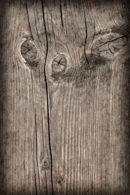 Eski düğümlü ahşap çürümüş kırık Vignetted Grunge doku yıpranmış