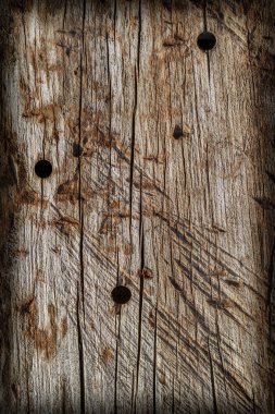 Eski düğümlü ahşap çürümüş kırık Vignetted Grunge doku yıpranmış