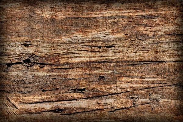 Old Knotted Wood Weathered Rotten Cracked Vignetted Grunge Texture — Stok Foto