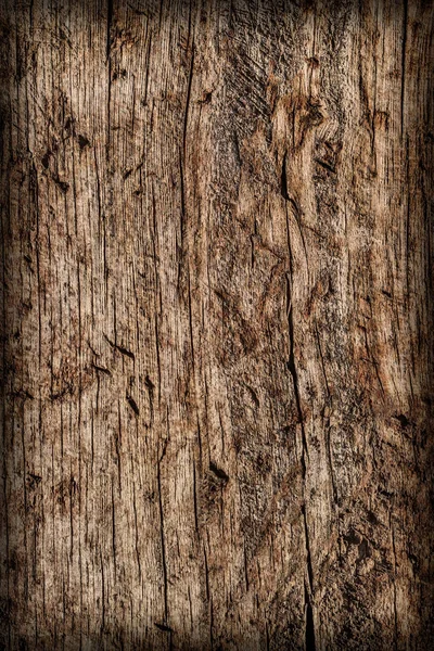 Old Knotted Wood Weathered Rotten Cracked Vignetted Grunge Texture — Stok Foto