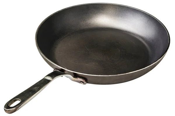 Old Heavy Duty Steel Frying Pan Isolated On White Background — Stock Photo, Image