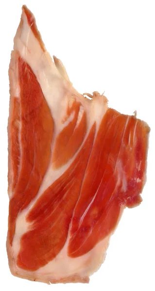 Prosciutto Dry Cured Pork Ham Rasher Isolated On White Background — Stock Photo, Image